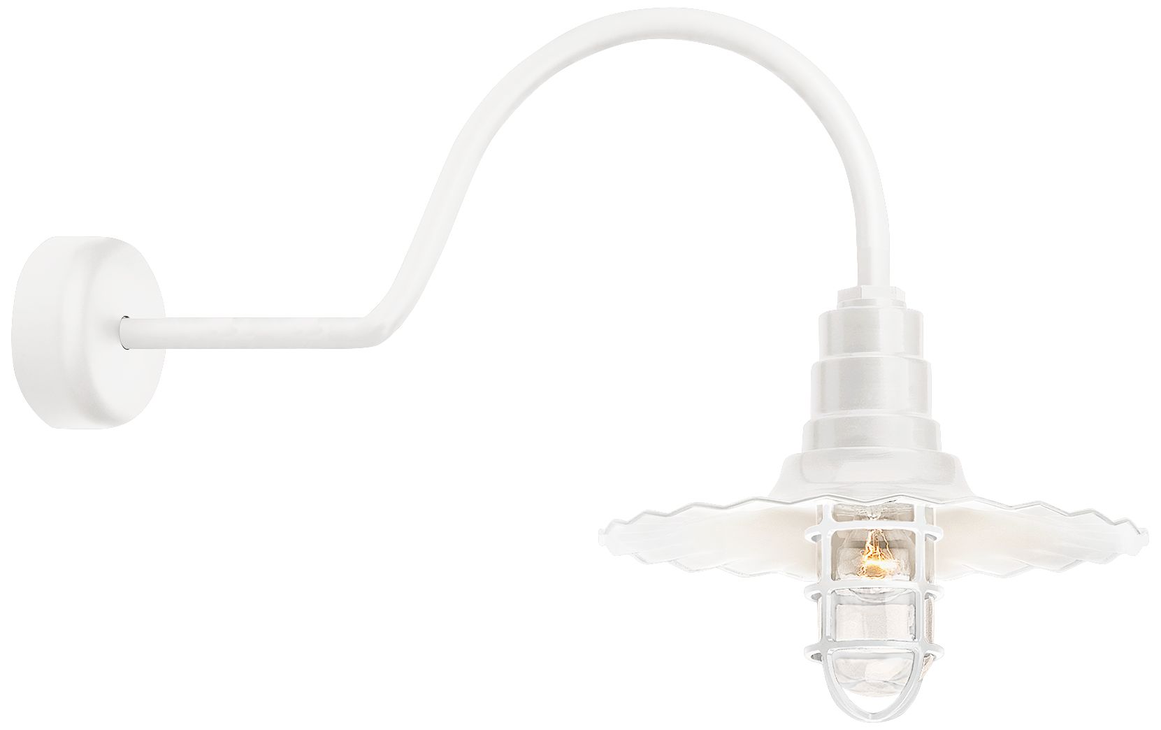 RLM Radial Wave 15 3/4" High Gloss White Outdoor Wall Light