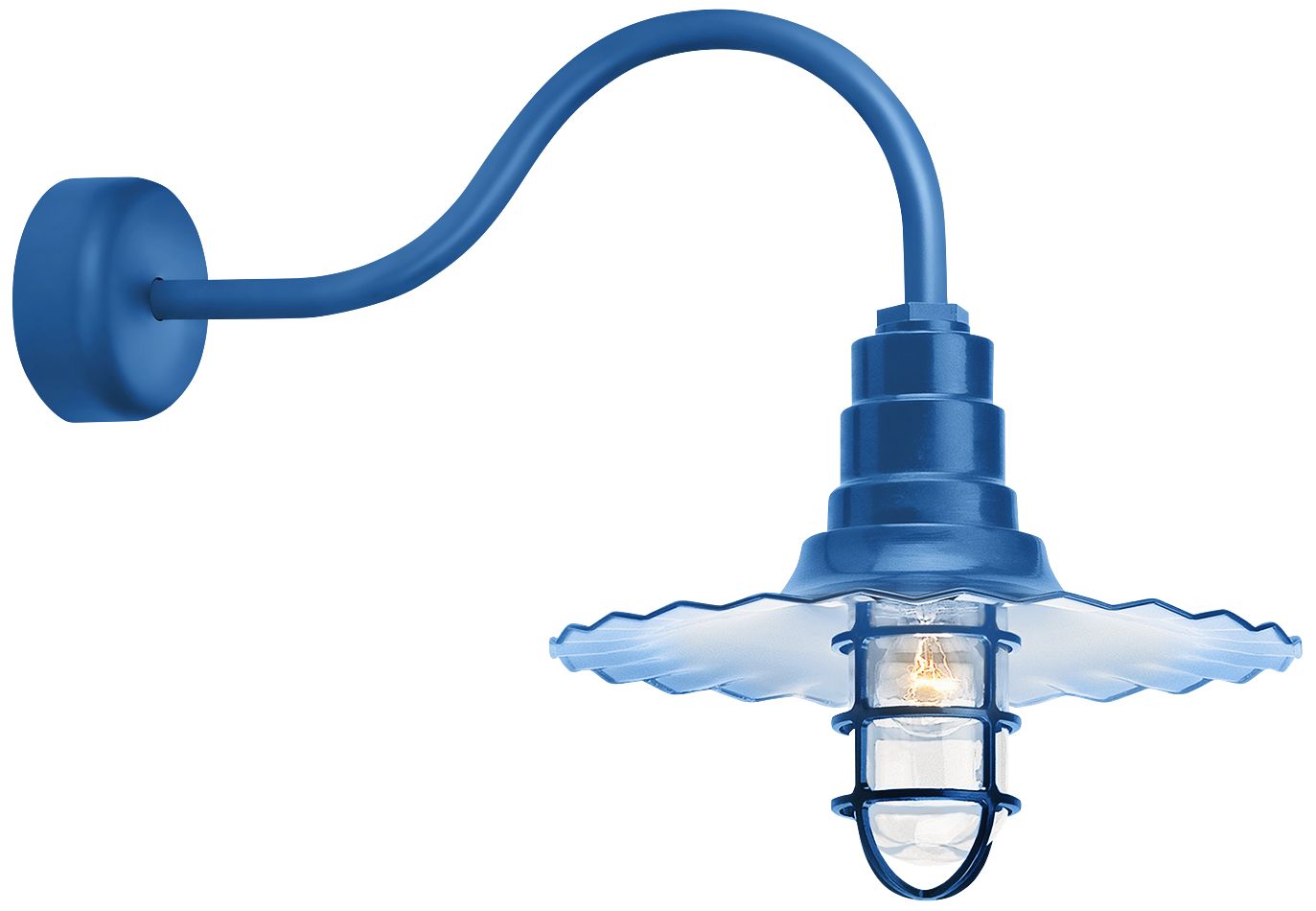 RLM Radial Wave 15 3/4" High Blue Outdoor Wall Light