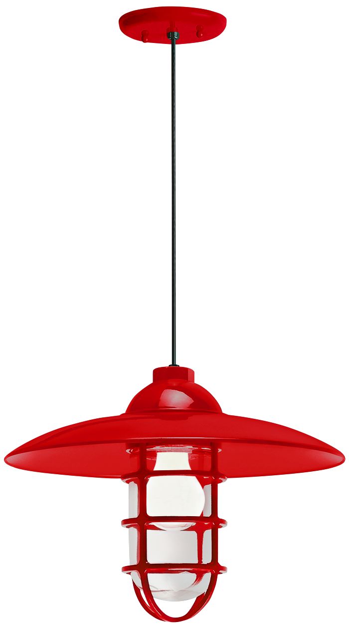 RLM Retro Industrial 9 3/4" High Red Outdoor Hanging Light