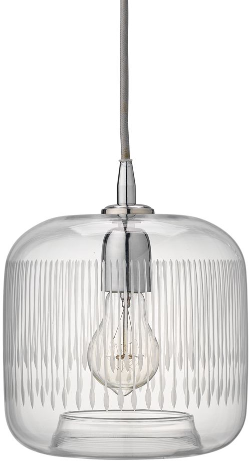 Contour 7 1/2" Wide Clear Glass with Nickel Mini Pendant