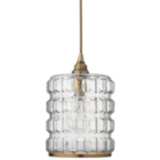Madison 8 1/2&quot; Wide Clear Glass with Brass Mini Pendant