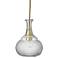 Oliva 6 1/2" Wide Clear Glass with Brass Mini Pendant