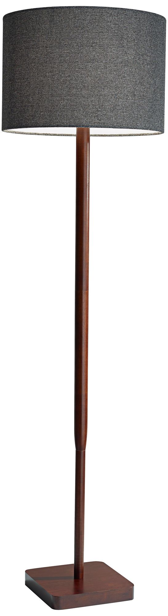 Adesso Ellis 58 1/2" Gray and Walnut Rubber Wood Modern Floor Lamp