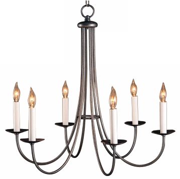 Hubbardton Forge Natural Iron Finish Six Light Chandelier