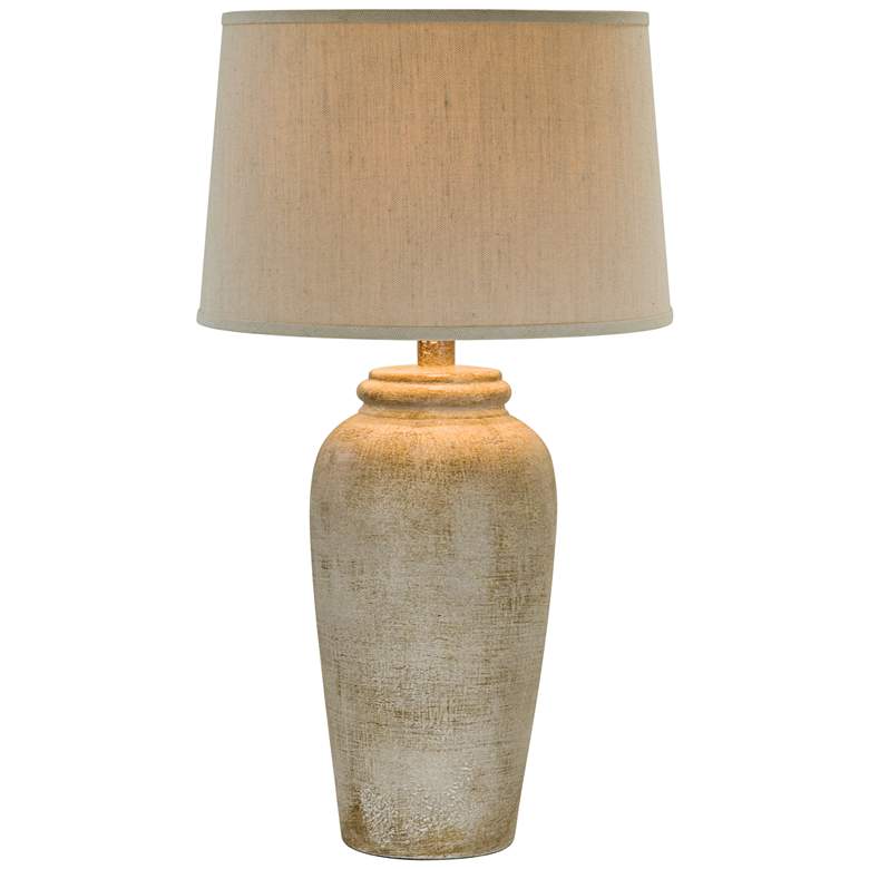 Lechee Sand Stone Finish Handcrafted Rustic Table Lamp