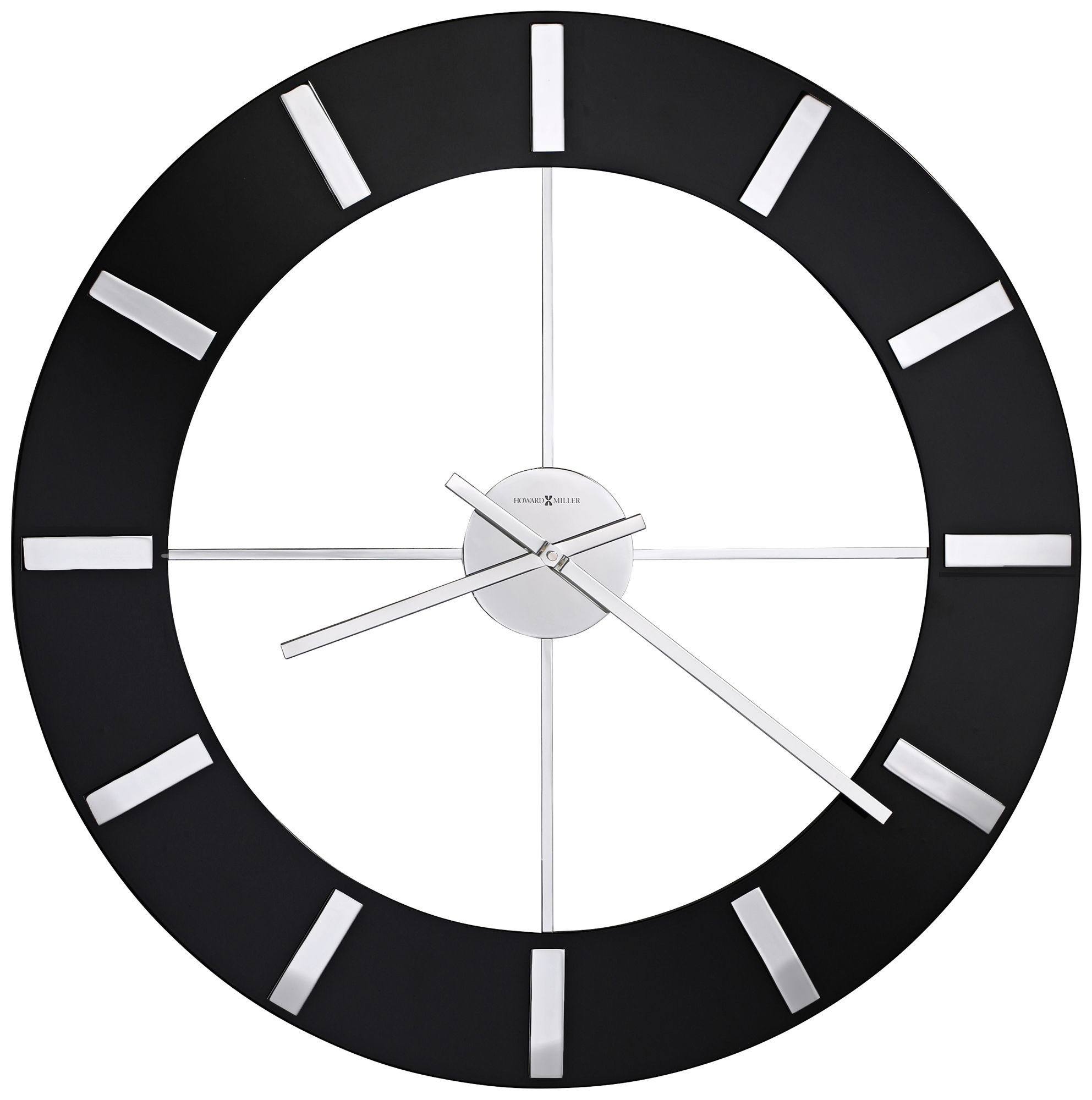 Howard Miller Onyx 30" Round High-Gloss Black Wall Clock