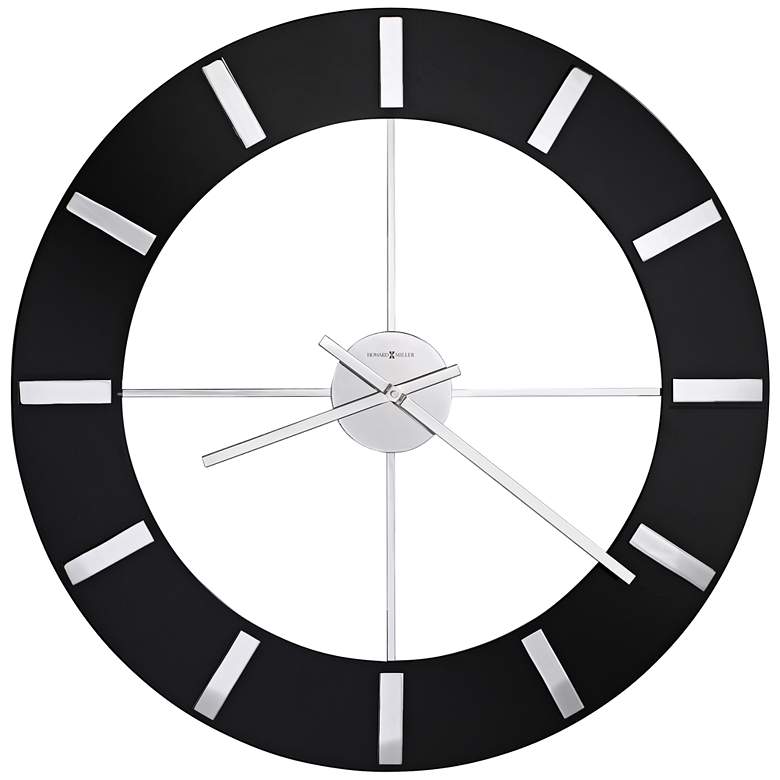 Image 1 Howard Miller Onyx 30" Round High-Gloss Black Wall Clock