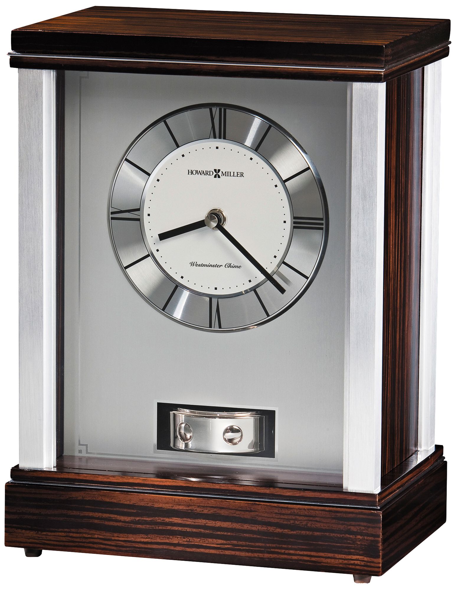 Gardner 11 3/4" High Brushed Aluminum Musical Chime Clock