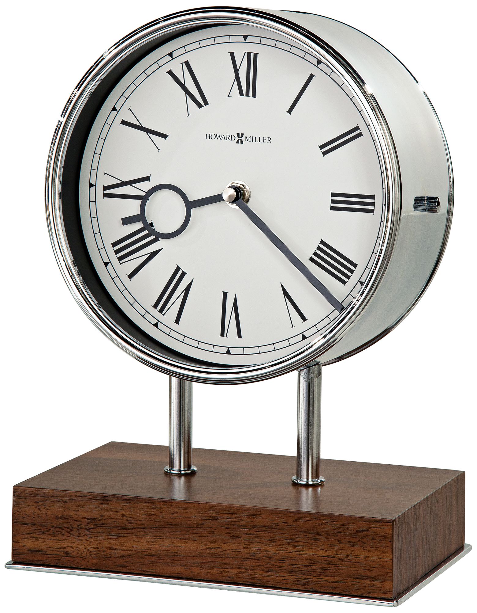 Zoltan 10 1/2" High Steel Finish Musical Chime Mantel Clock