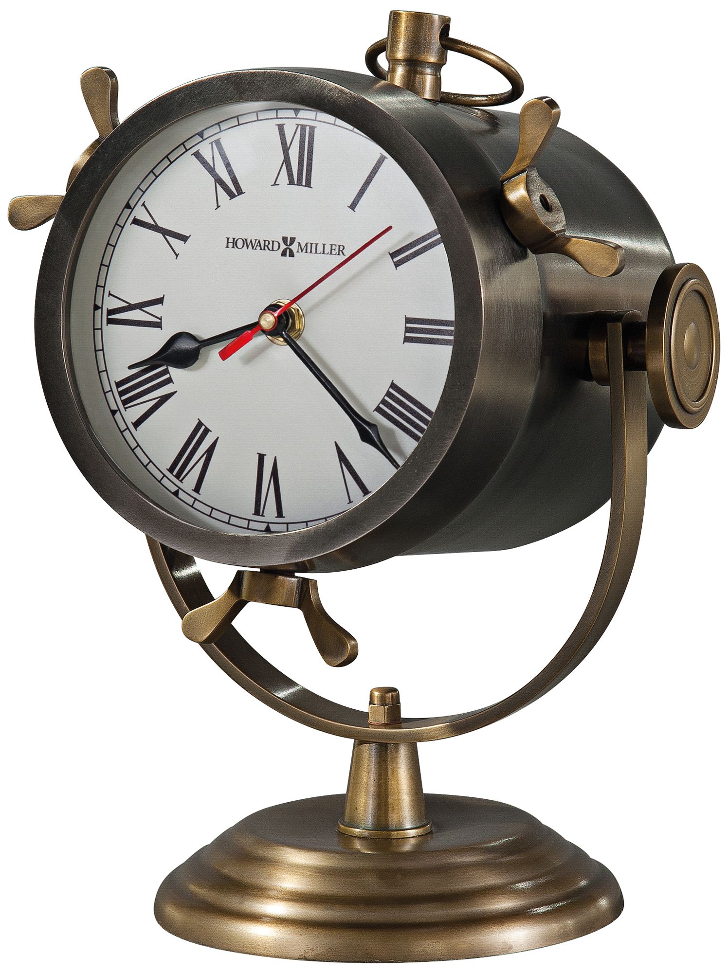 Vernazza 11 1/4" High Antique Brass Table Clock