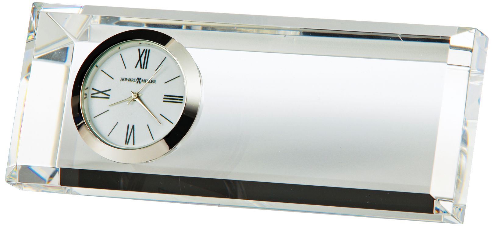 Prism 5" Wide Small Crystal Glass Table Clock
