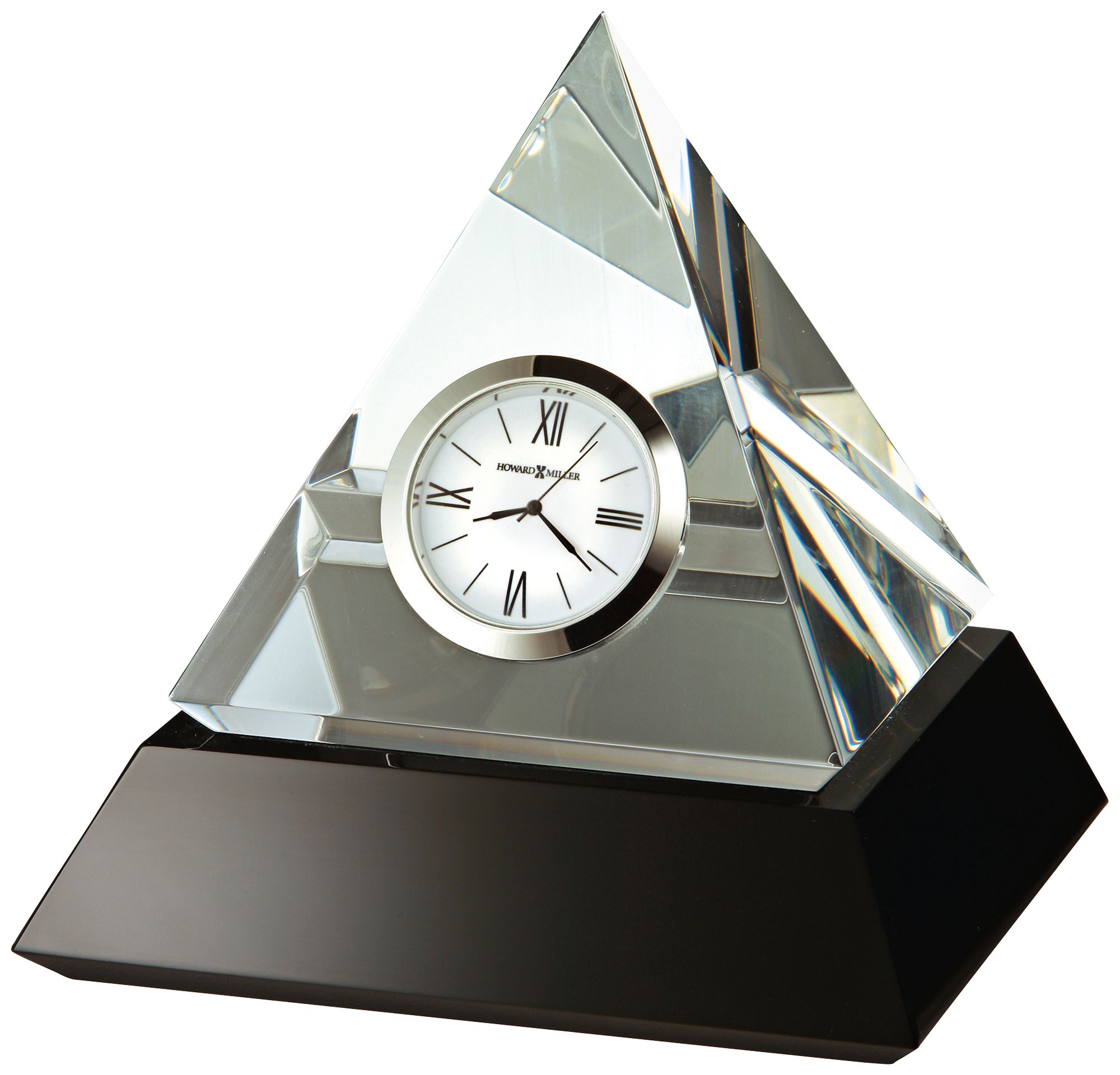 Howard Miller Summit 5 1/4" High Solid Glass Pyramid Clock