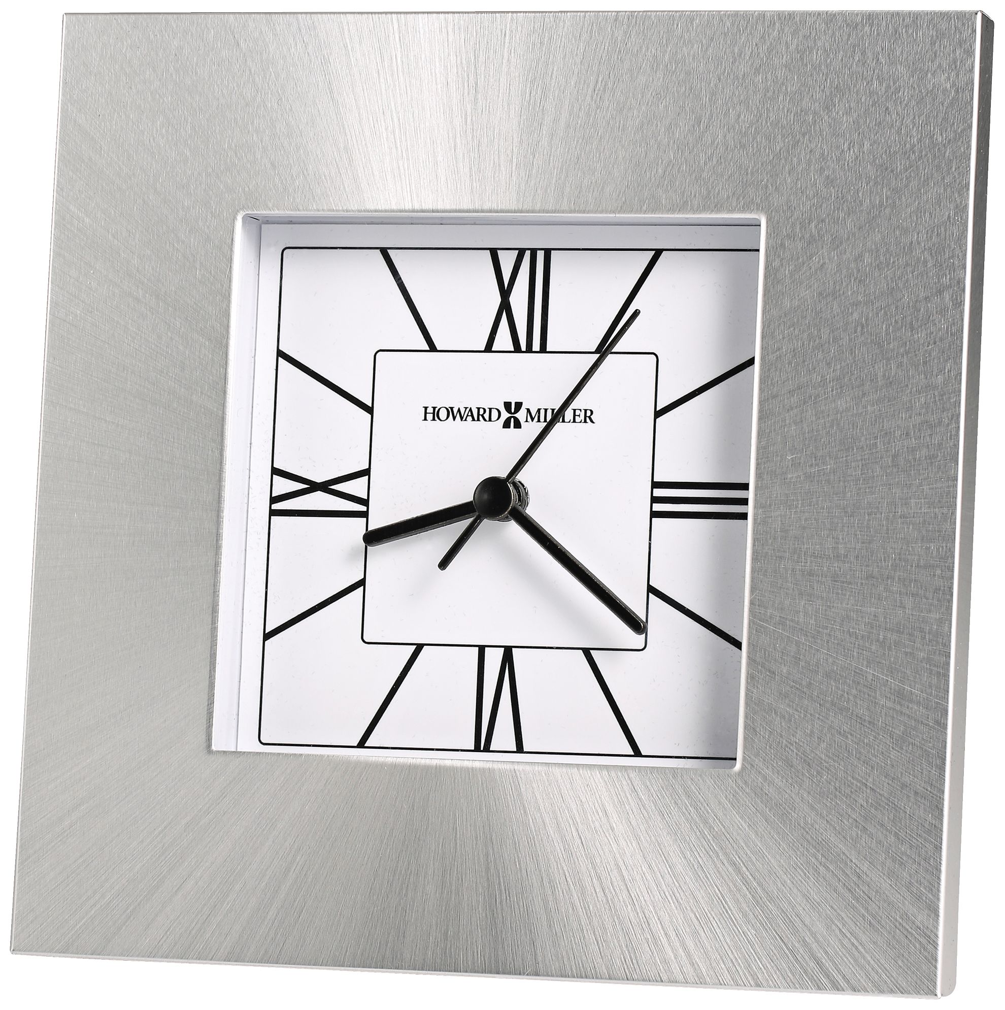 Howard Miller Kendal 6 1/4" High Brushed Silver Modern Clock