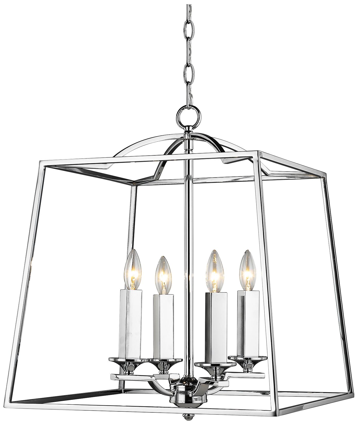 Athena 19 Wide Chrome Open Cage Large Foyer Pendant 13g90