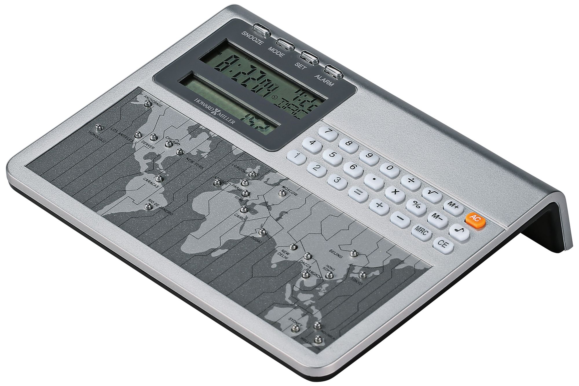 Howard Miller Atlas 6 1/4" Wide Calculator Alarm Clock