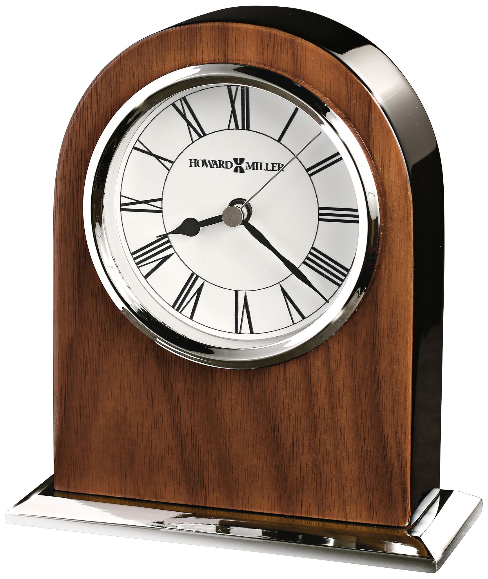 Howard Miller Palermo 6" High Glossy Walnut Veneer Clock