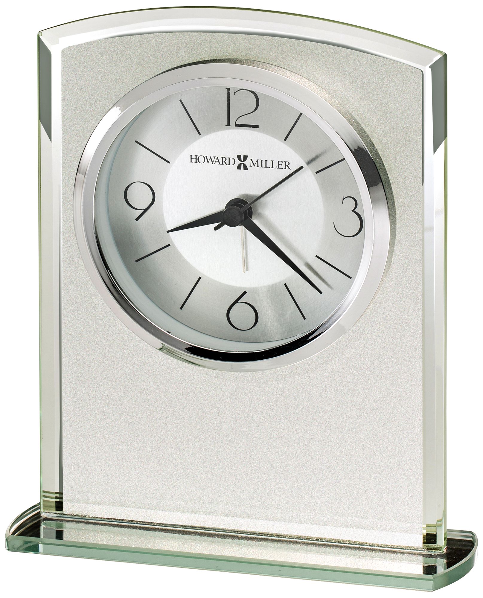 Howard Miller Glamour 6 1/4"H Frosted Glass Alarm Clock