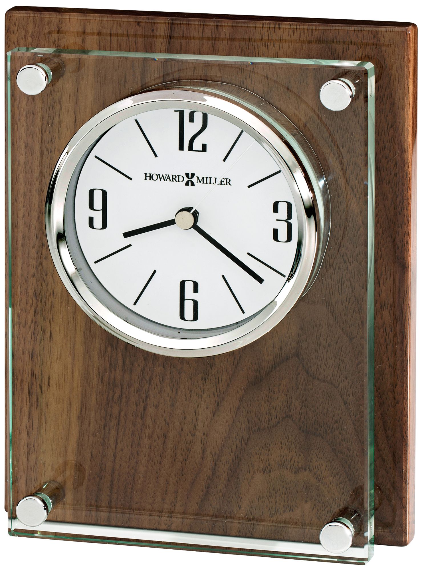 Howard Miller Amherst 6 3/4" High Glossy Walnut Clock