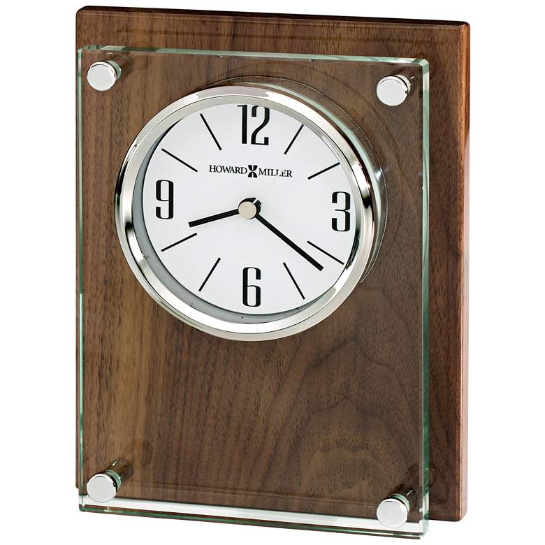 Howard Miller Amherst 6 3/4&quot; High Glossy Walnut Clock