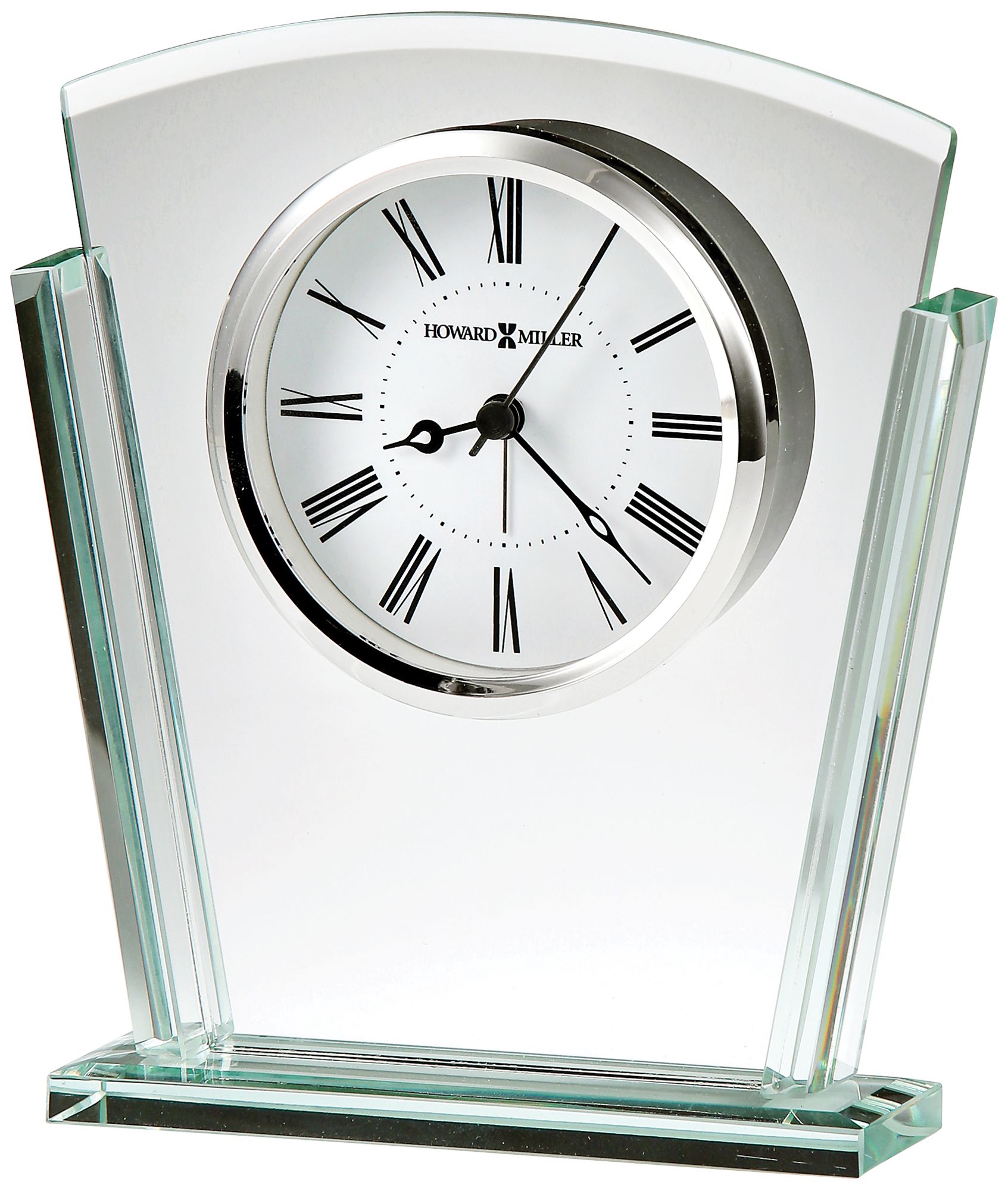 Granby 6 3/4" High Art Deco Crystal Glass Alarm Clock