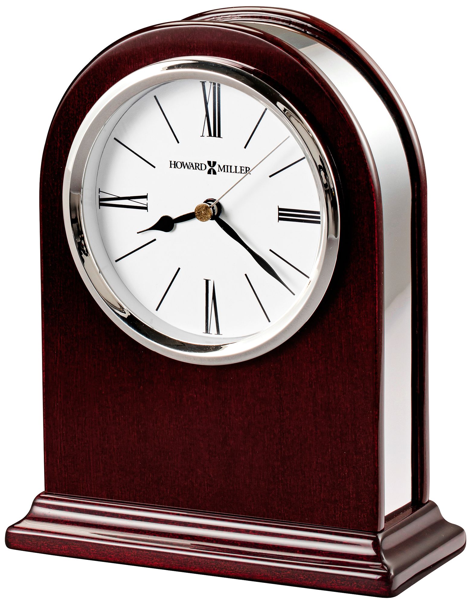 Howard Miller Peyton 7" High Silver-Trim Rosewood Clock