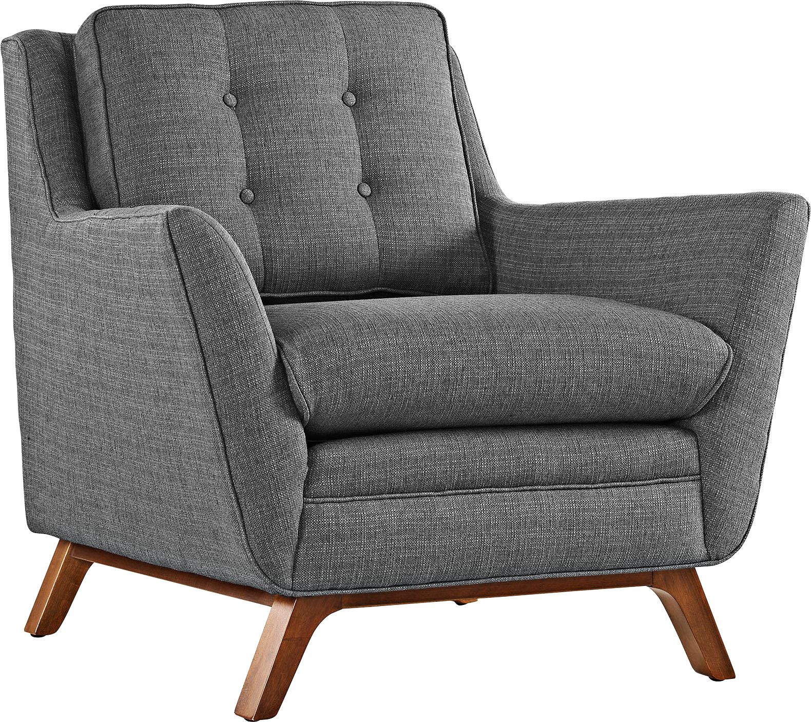 Beguile Gray Fabric Tufted Armchair
