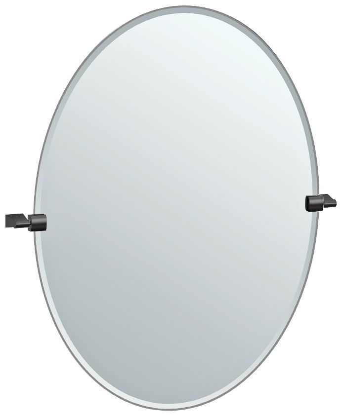 Gatco Bleu Matte Black 28 1/4" x 32" Oval Wall Mirror
