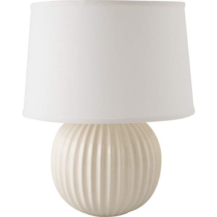 Riverceramic Fluted Round Gloss White, Round Table Lamps