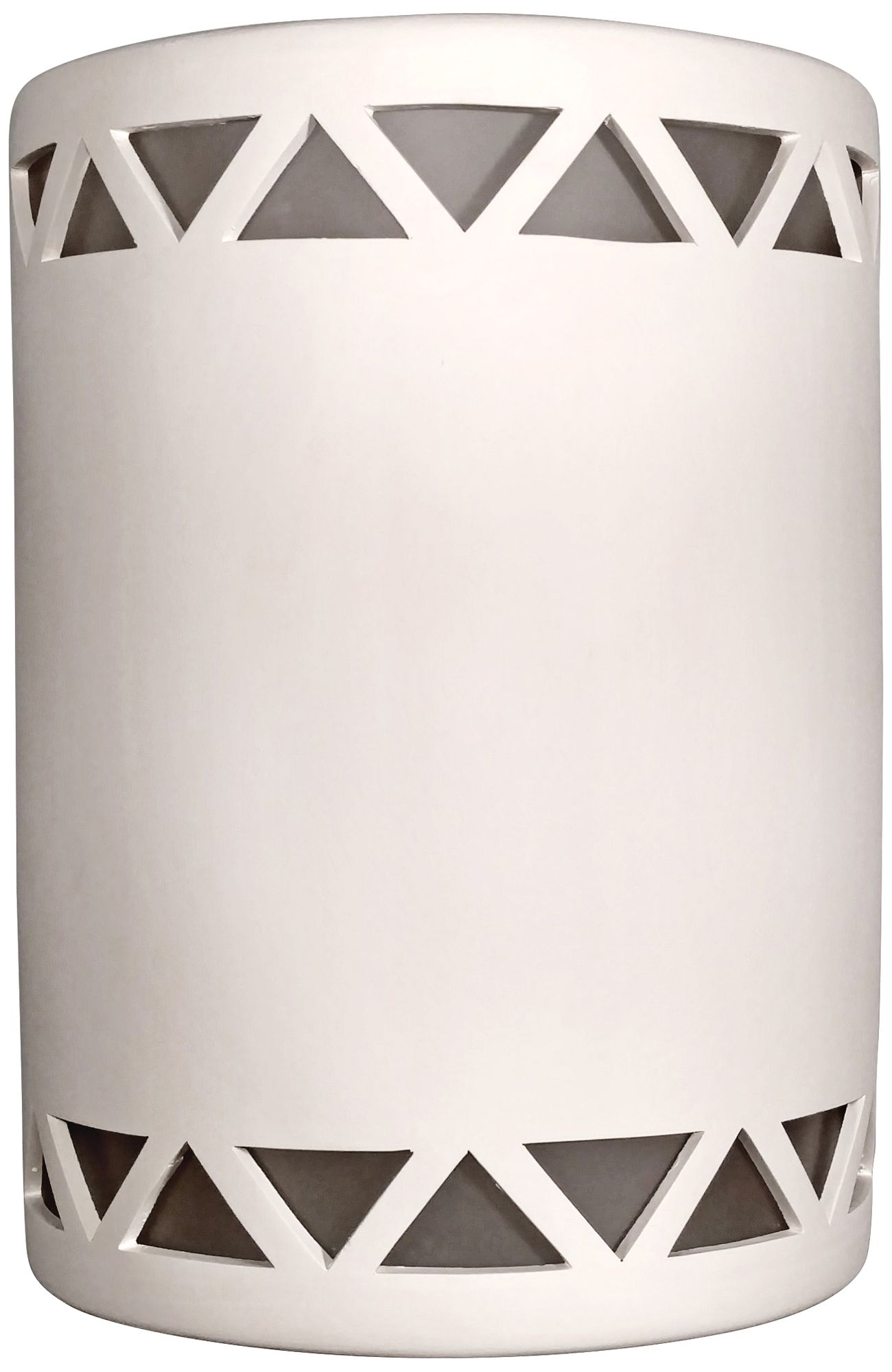 Jaken 10" High White Bisque Outdoor Wall Light with Triangles