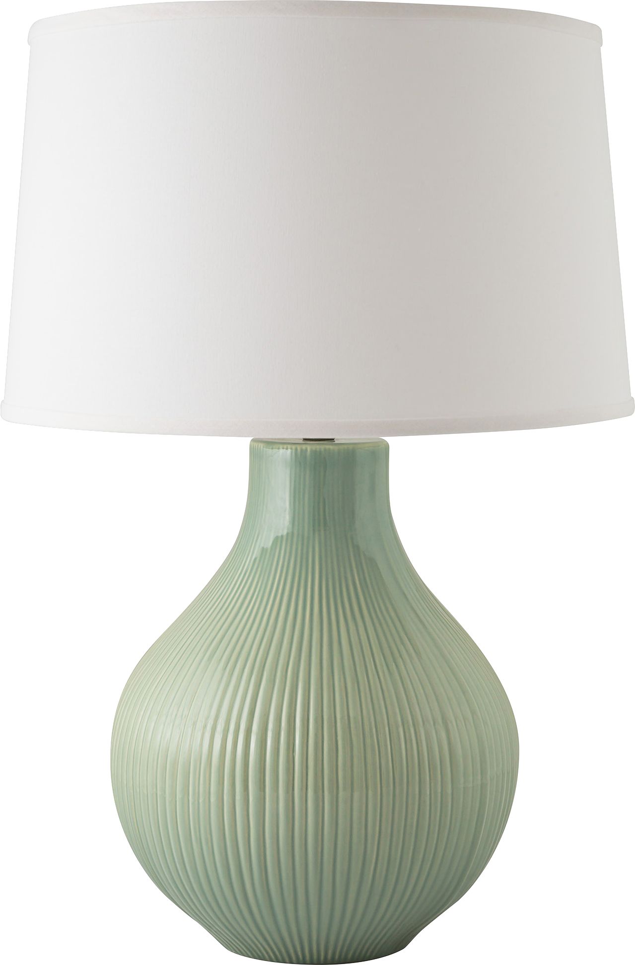RiverCeramic Classic Fluted Gloss Wythe Green Table Lamp