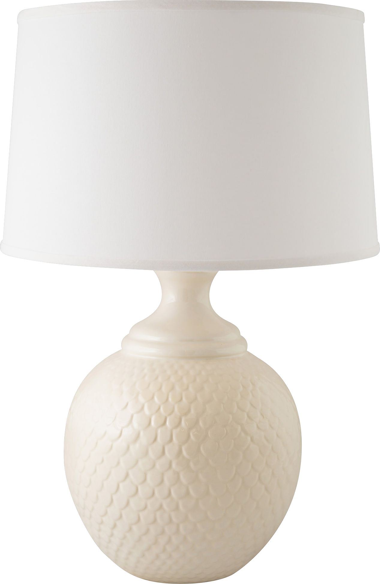RiverCeramic Shell Dance Gloss White Table Lamp