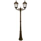 Royal Bulb 89&quot;H Bronze 2-Lamp Solar LED Outdoor Post Light