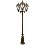 Royal Bulb 89&quot;H Bronze 3-Lamp Solar LED Outdoor Post Light