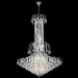 James Moder Cascade 36&quot; Wide Silver Entry Crystal Chandelier
