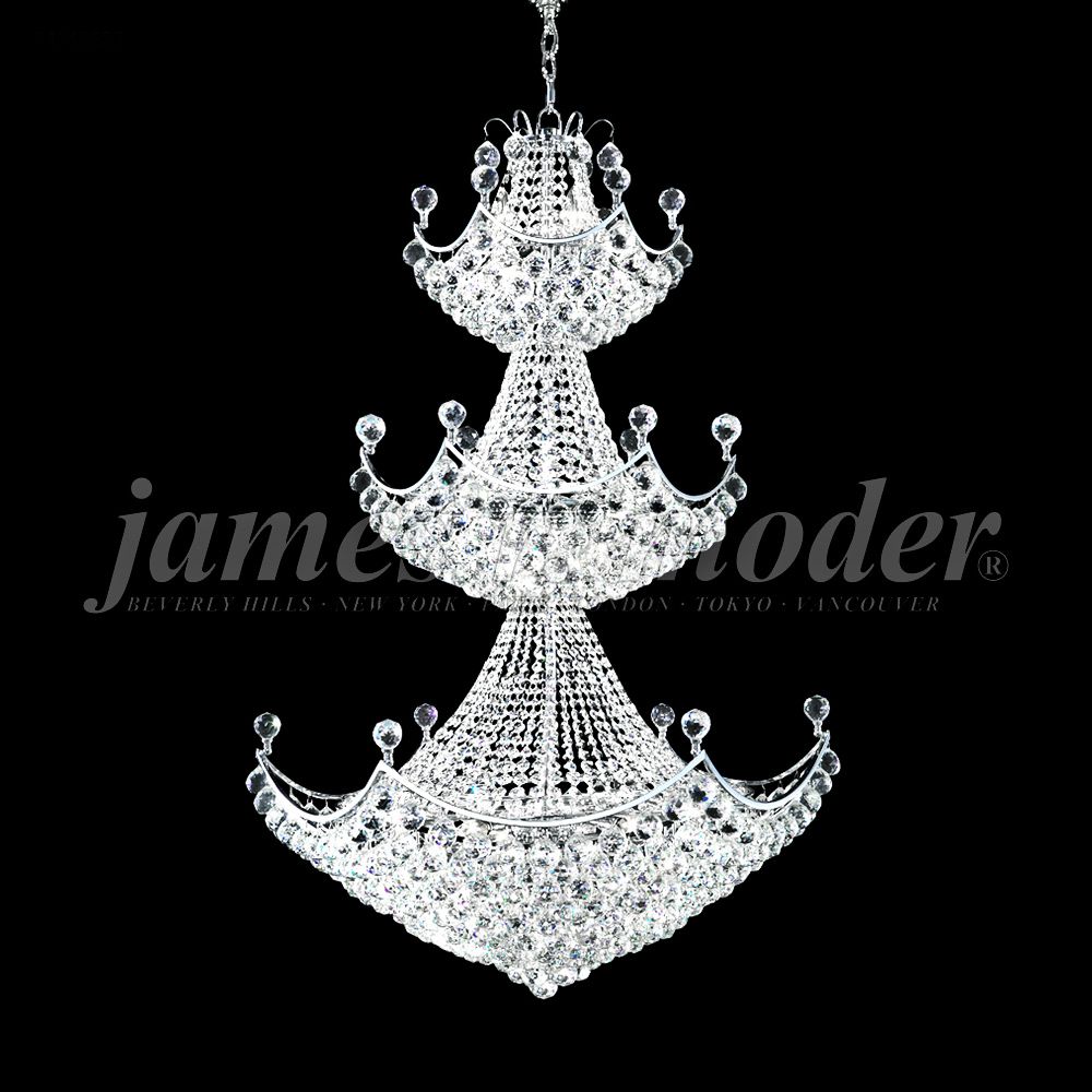 James Moder Jacqueline 36" Wide Silver Entry Crystal Chandelier