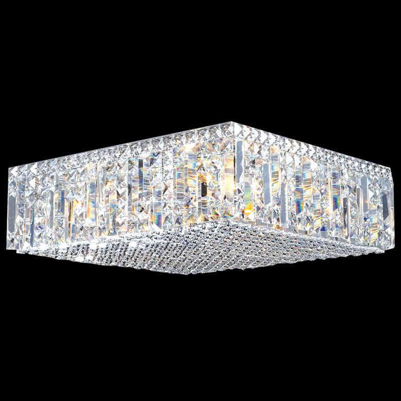 Image 1 Contemporary 20" Wide Silver Square Crystal Ceiling Light