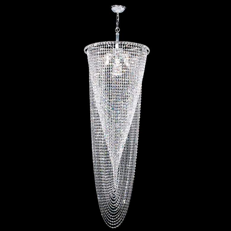 Image 1 Contemporary 21" Wide Silver Entry Crystal Pendant Light