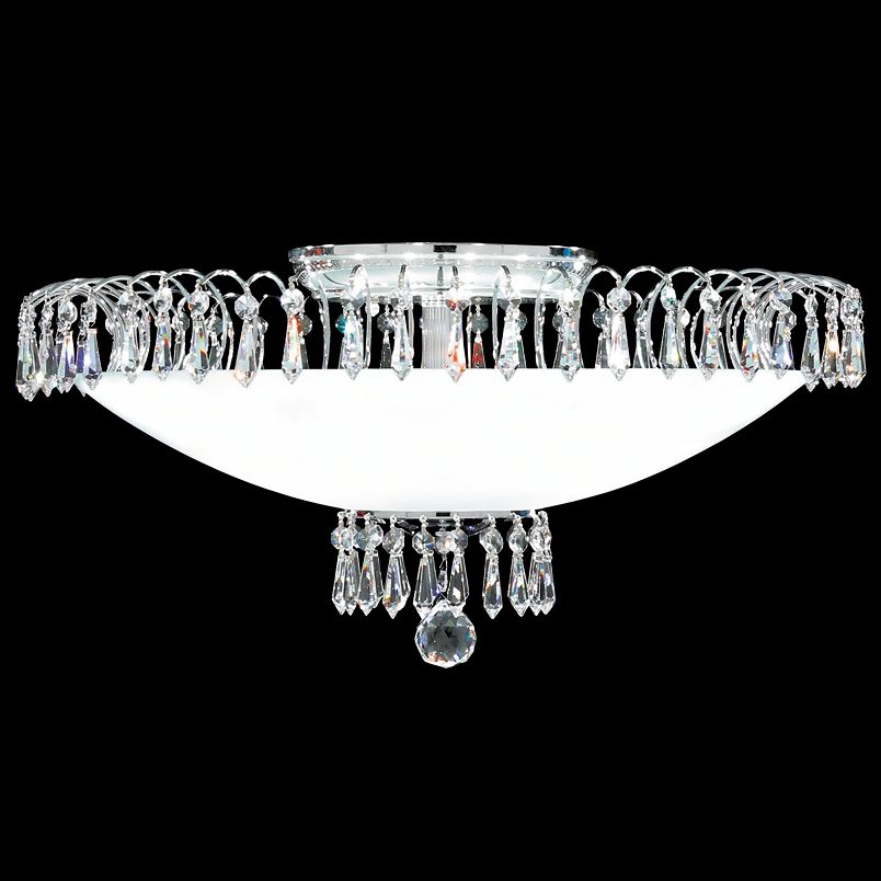 James Moder Contemporary 22" Wide Silver Crystal Ceiling Light