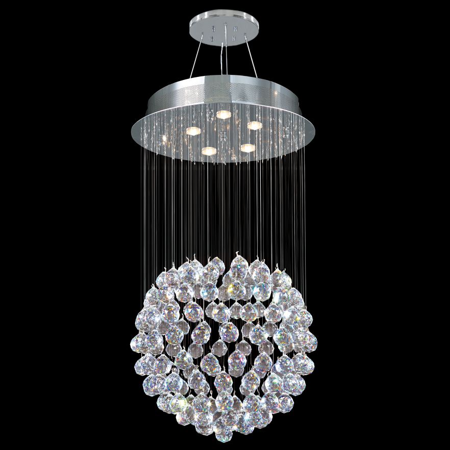 James Moder Crystal Rain 18" Wide Silver 5-Light Pendant