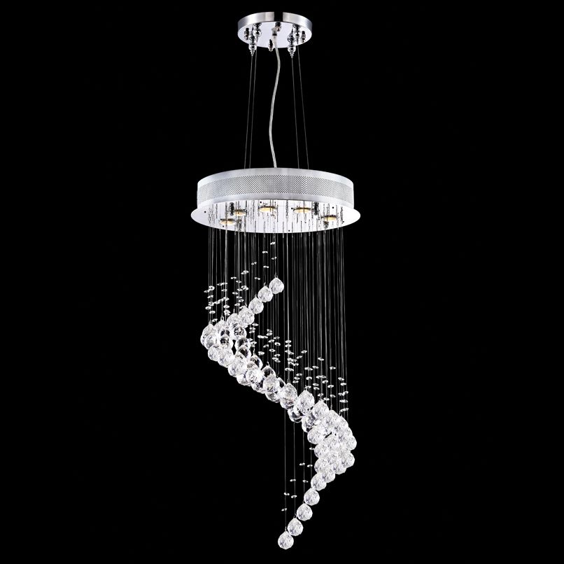 James Moder Crystal Rain 17" Wide Silver 5-Light Pendant