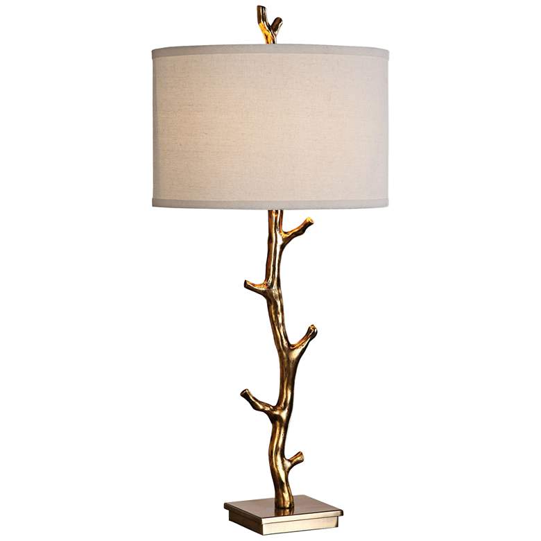 Image 2 Uttermost Javor Antiqued Gold Tree Branch Metal Table Lamp