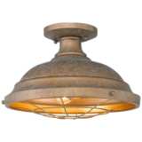 Bartlett 14&quot; Wide Copper Patina Semi-Flush Ceiling Light