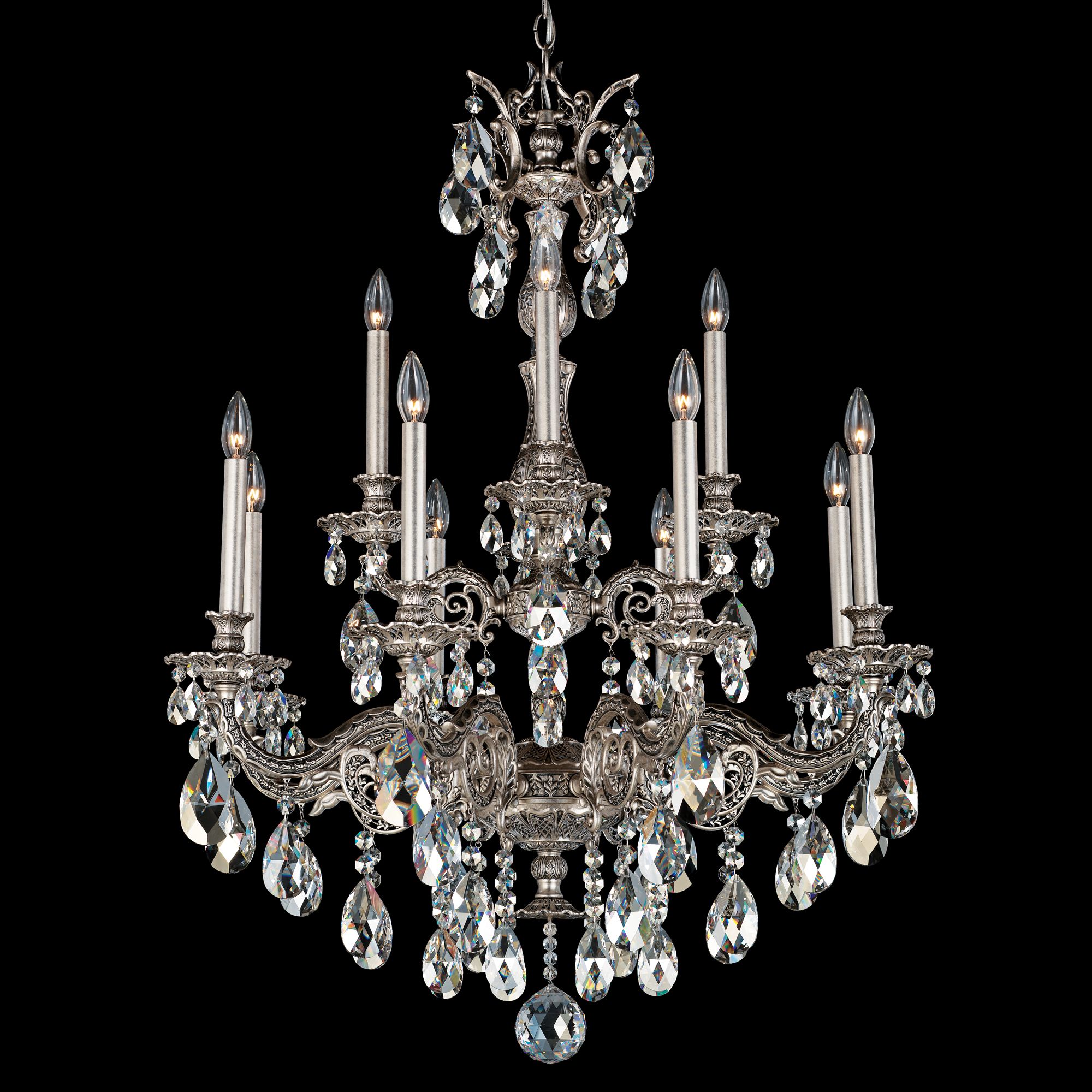 Schonbek Milano 31" Wide Roman Silver Crystal Chandelier