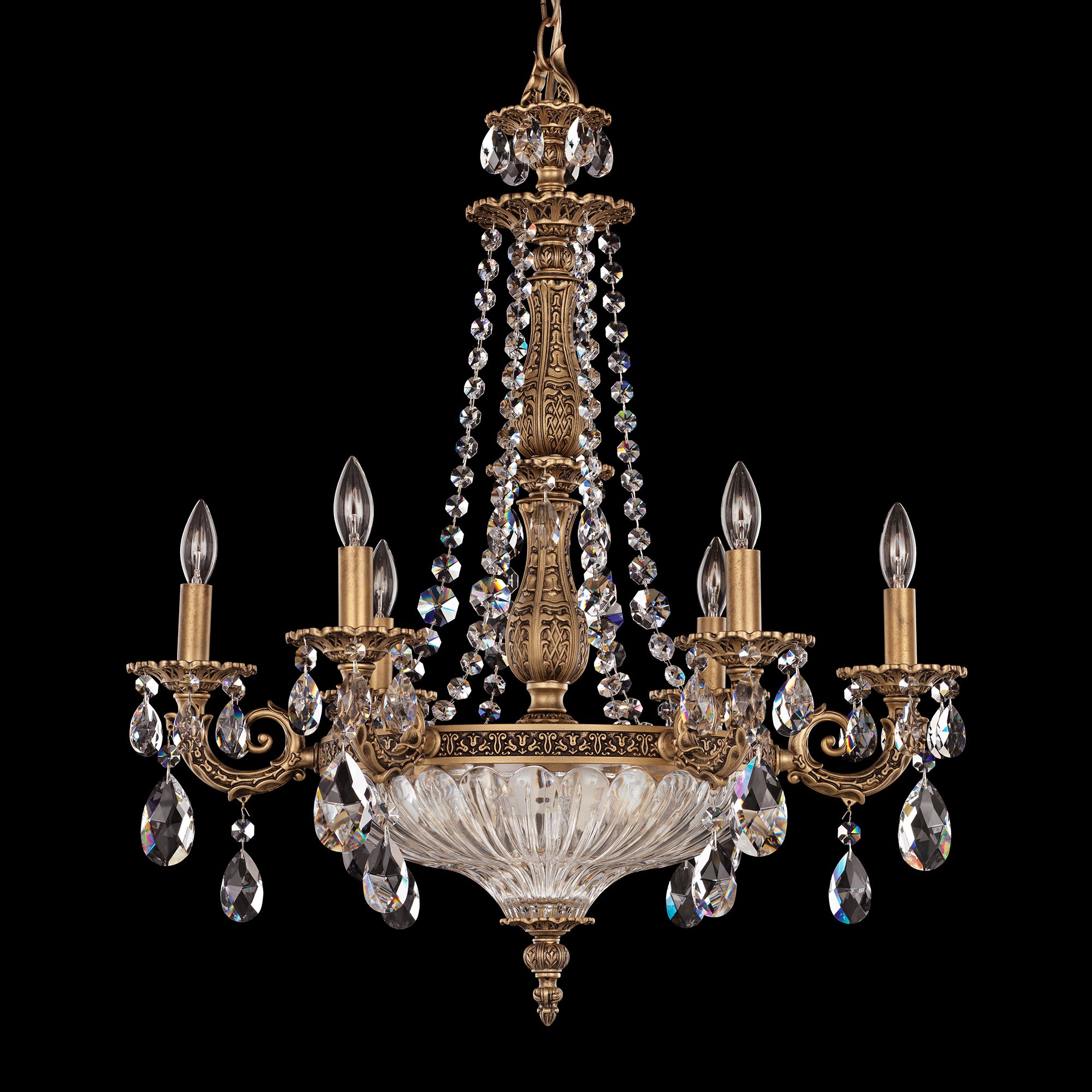 Schonbek Milano 23" Wide Florentine Bronze Crystal Chandelier