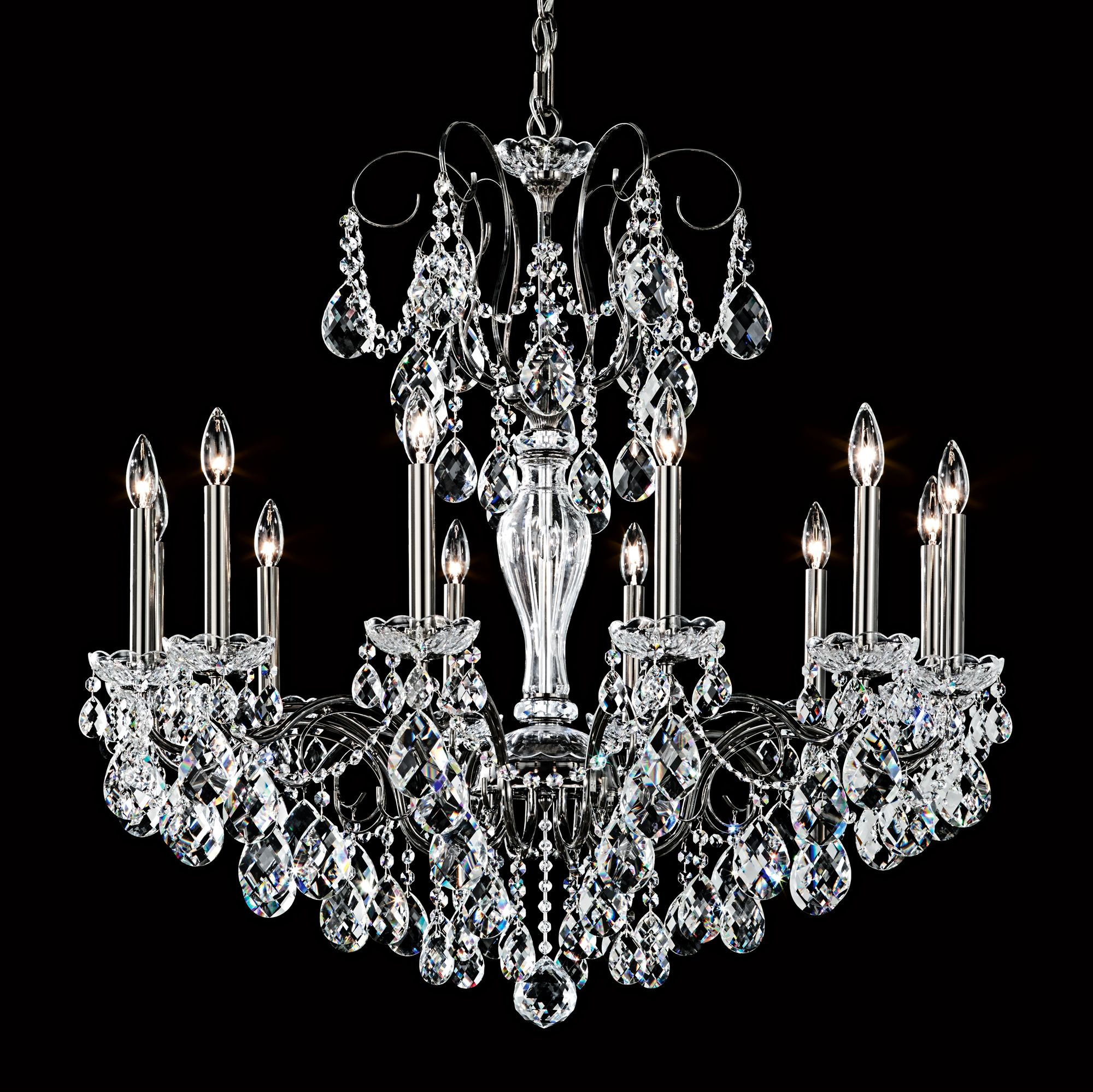 Schonbek Sonatina 34" Wide Black Pearl Crystal Chandelier