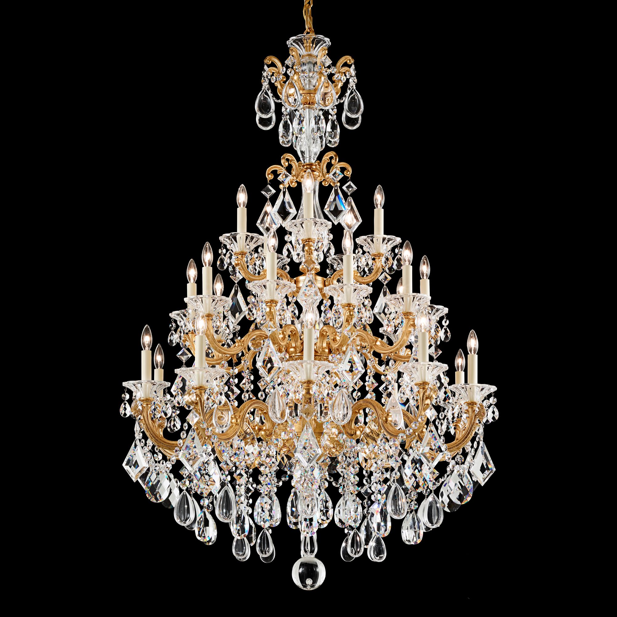 Schonbek La Scala 35" Wide French Gold Crystal Chandelier
