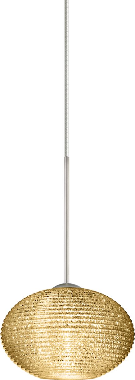 Besa Lasso 4 3/4" Wide Nickel Gold Glitter Glass Mini Pendant