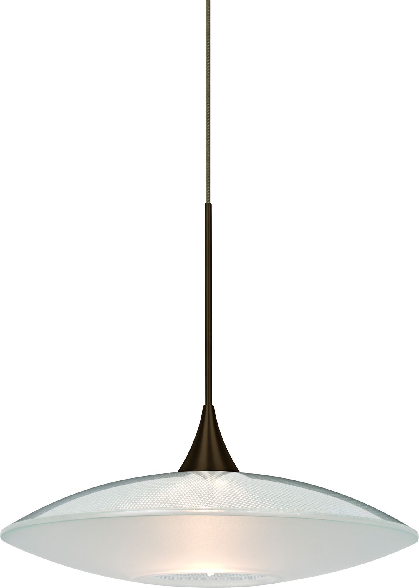 Besa Spazio 8 3/4" Wide Bronze Clear w/ Frost Glass Mini Pendant