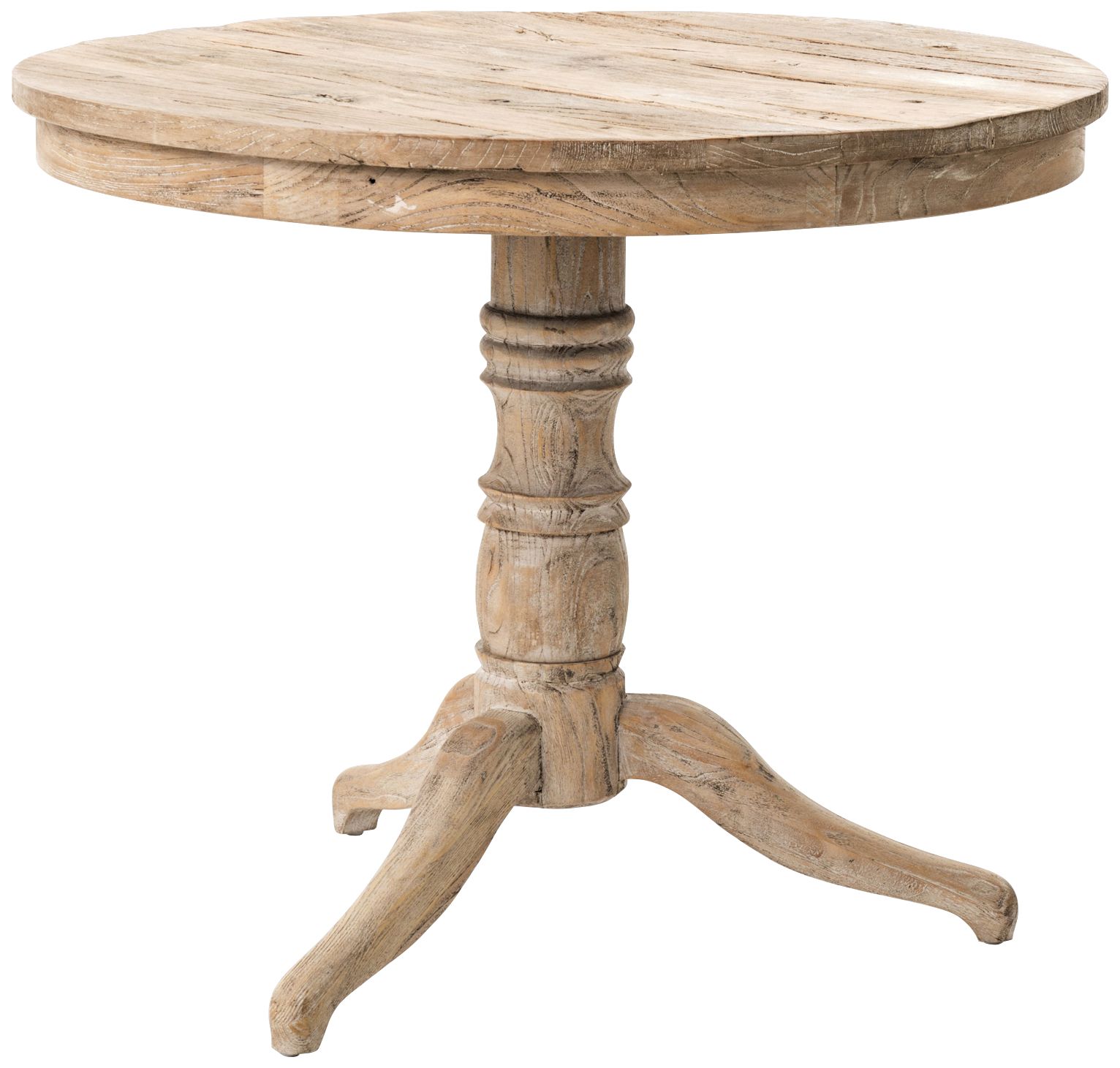 Cressida 35 1/2" Wide Round White Wash Wood Occasional Table