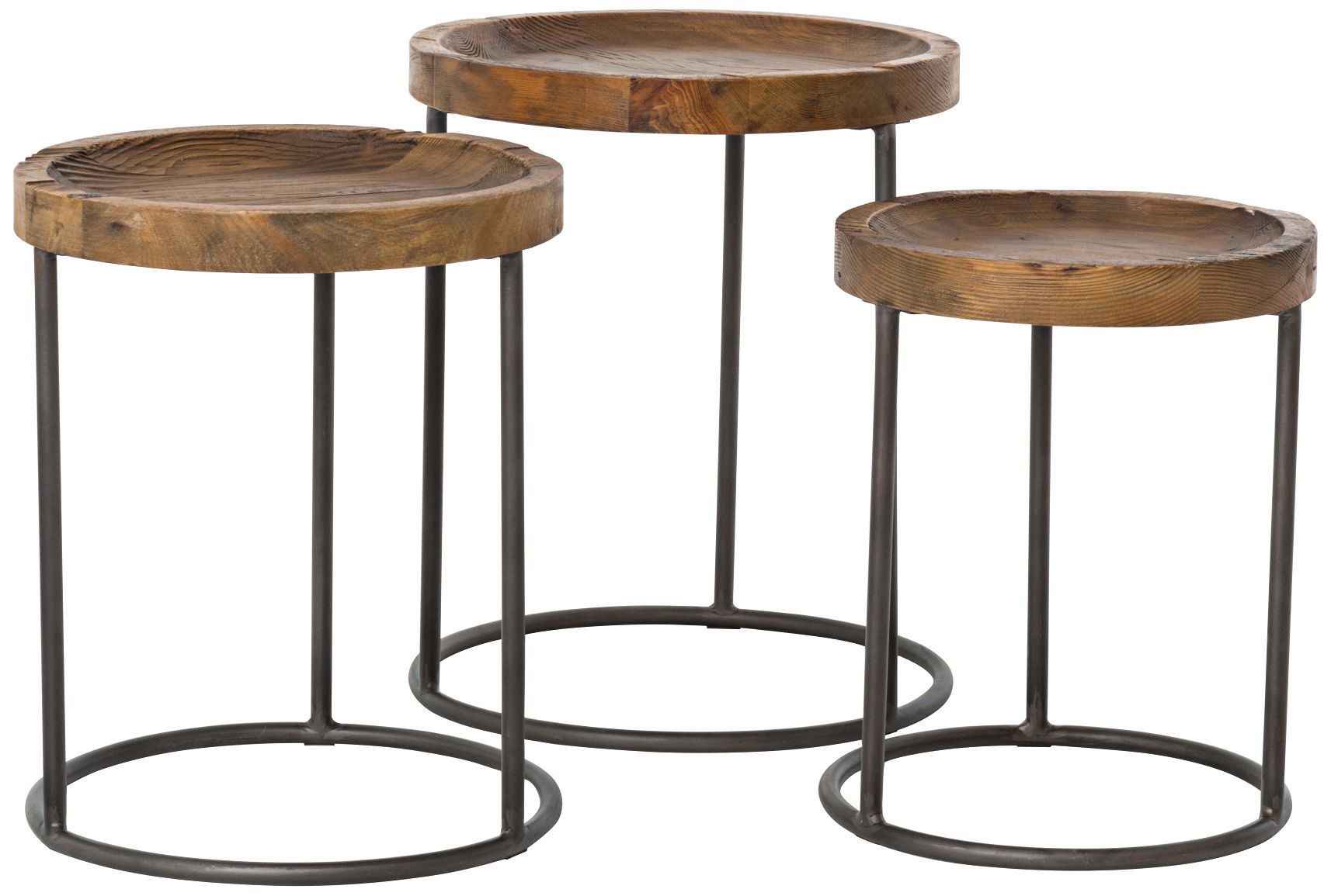 Tristan Bleached Wood Modern Accent Tables 3Piece Set 14K38